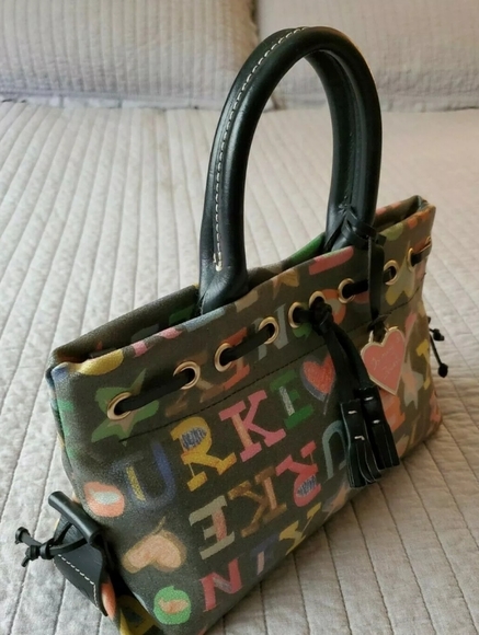 Dooney & Bourke Coated Canvas Signature Doodle Bag - Picture 2 of 9